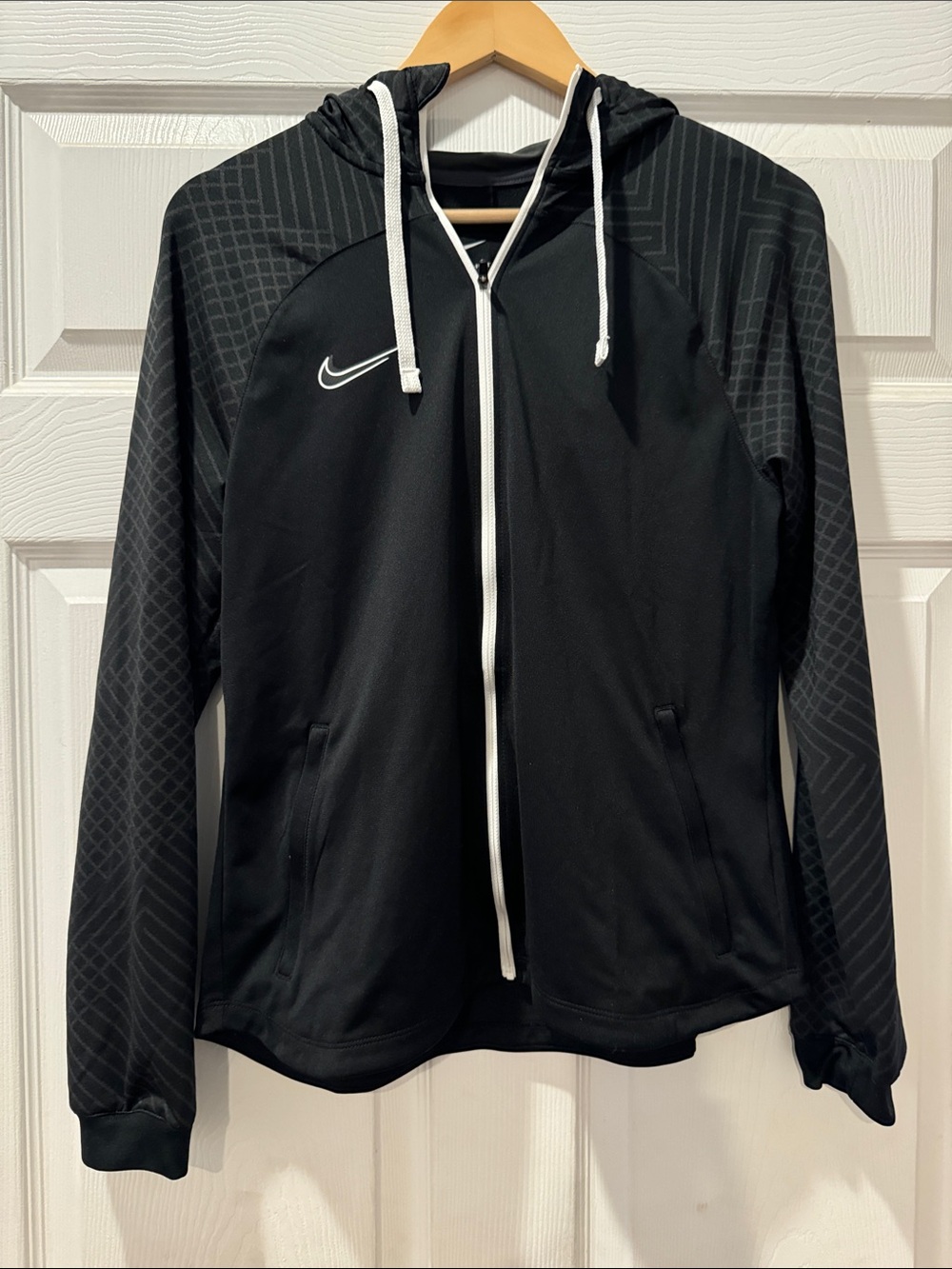 Nike Black Dri-FIT Slim Fit Athletic Top with White Logo
